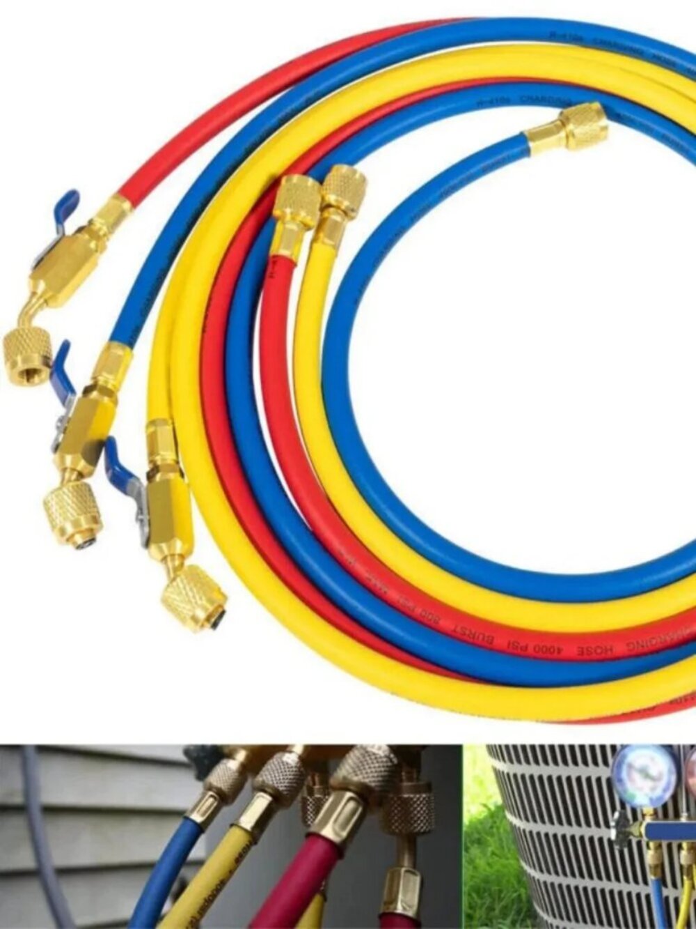 Yellow Jacket 29986 Plus II 1/4" Hose with Compact Ball Valve End Refrigerant Ch